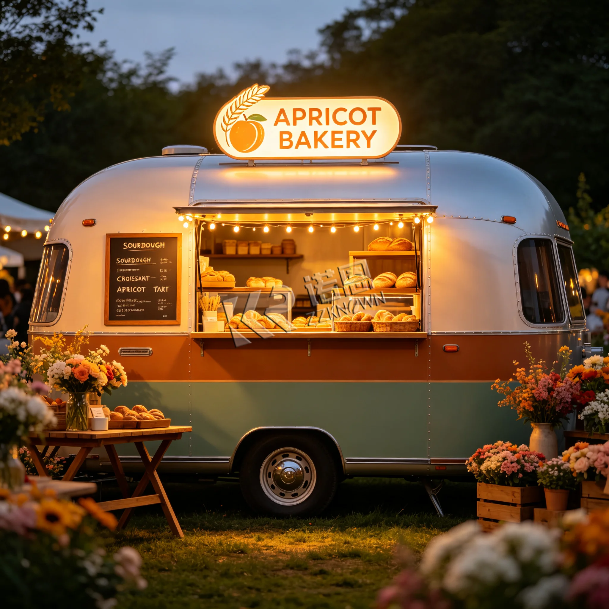 Customized Fully Equipped Food Truck Mobile Catering Trailer Outdoor Beer Ice Cream Coffee Cart Mobile Food Trailer Food Truck