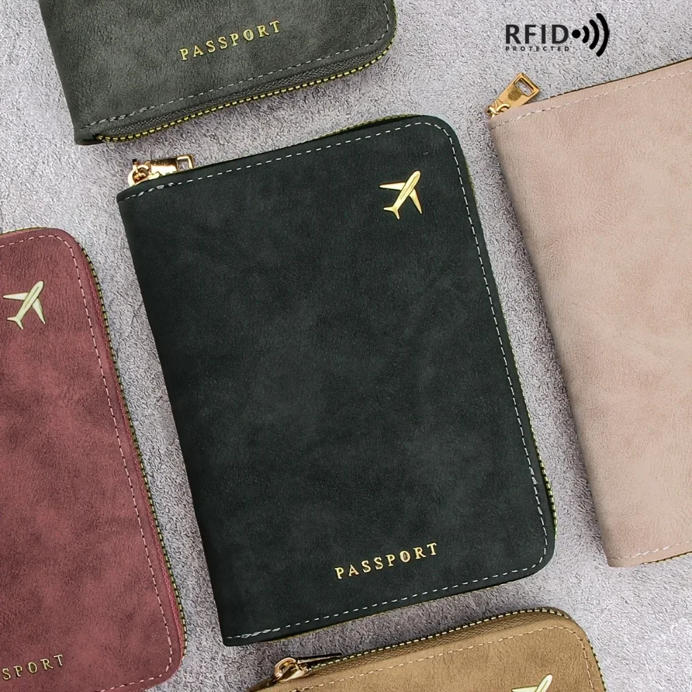 Neue Reisepass-Geldbörse mit Reißverschluss, verdicktes PU, Diebstahlschutz, Reise-Organizer, schlanker Kartenhalter, Aufbewahrungstasche, Reise-Essentials – Detail 2