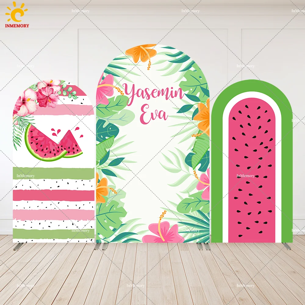 

One in a Melon Arch Backdrop Baby Shower Decor Watermelon Background Custom First Birthday Baby Shower 2-Sided Arch Cover Wall