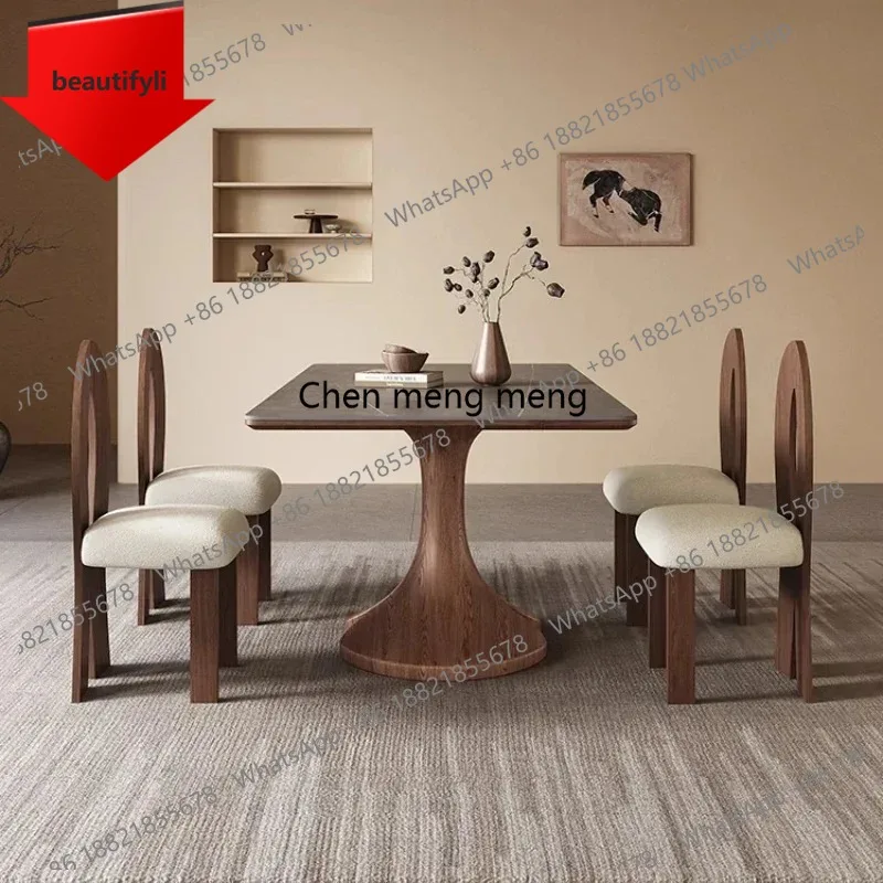 X188 Rectangular Nordic Modern Simplicity Style Luxury Solid Wood Slate Dining Table Dining Room Chair Desk Dining Table Furnitu
