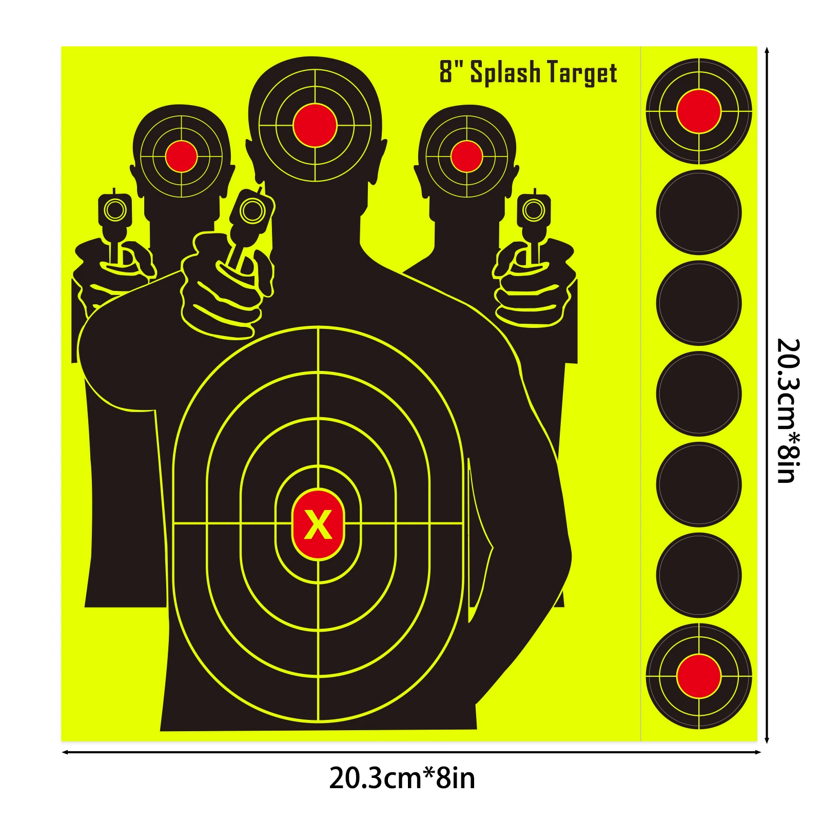 10Pcs 8-Inch Circular Number Rings with Adhesive for Shooting Practice Splash Target Stickers, Shooting Target Training Supplies Stickers, Fluorescent Color Labels (Can Be Used for Real Gun Practice and Airgun Practice)