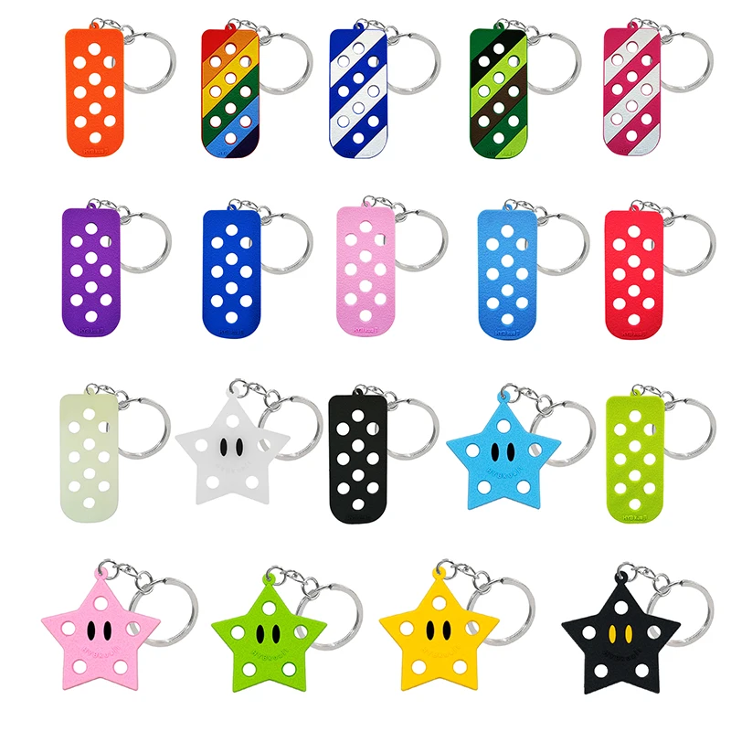 

1PCS PVC Cute New Arrival Star Keychain fit Croc Shoe Charms on Keychain Car Key Accessory Handbag Pendant Friends Gifts Keyring