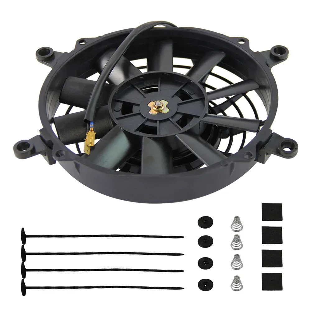 

Черный универсальный 7-дюймовый тонкий вентилятор двухтактного электрического радиатора охлаждения 12 В комплект крепления