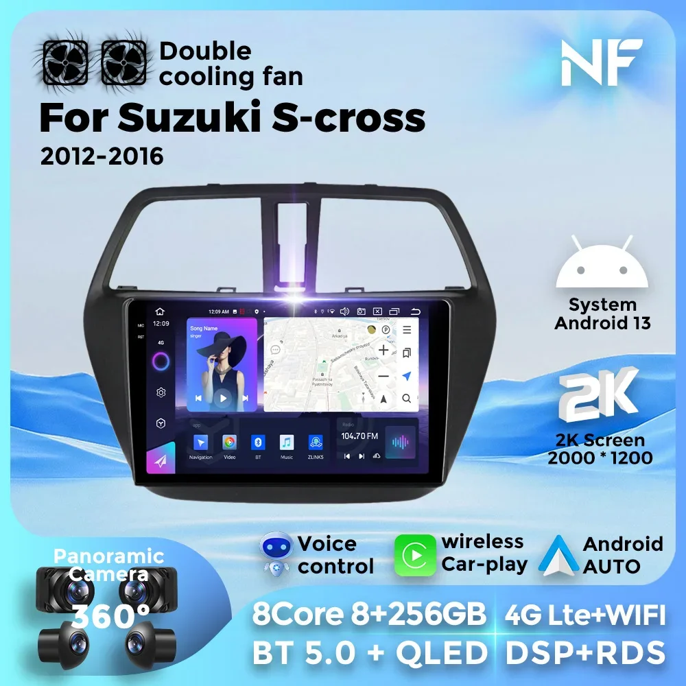 

Автомобильный радиоприемник Android 13 для Suzuki S-cross SX4 2012-2016, интеллектуальная система, мультимедийный видеоплеер для BT 4G, WIFI, GPS, Carplay Auto