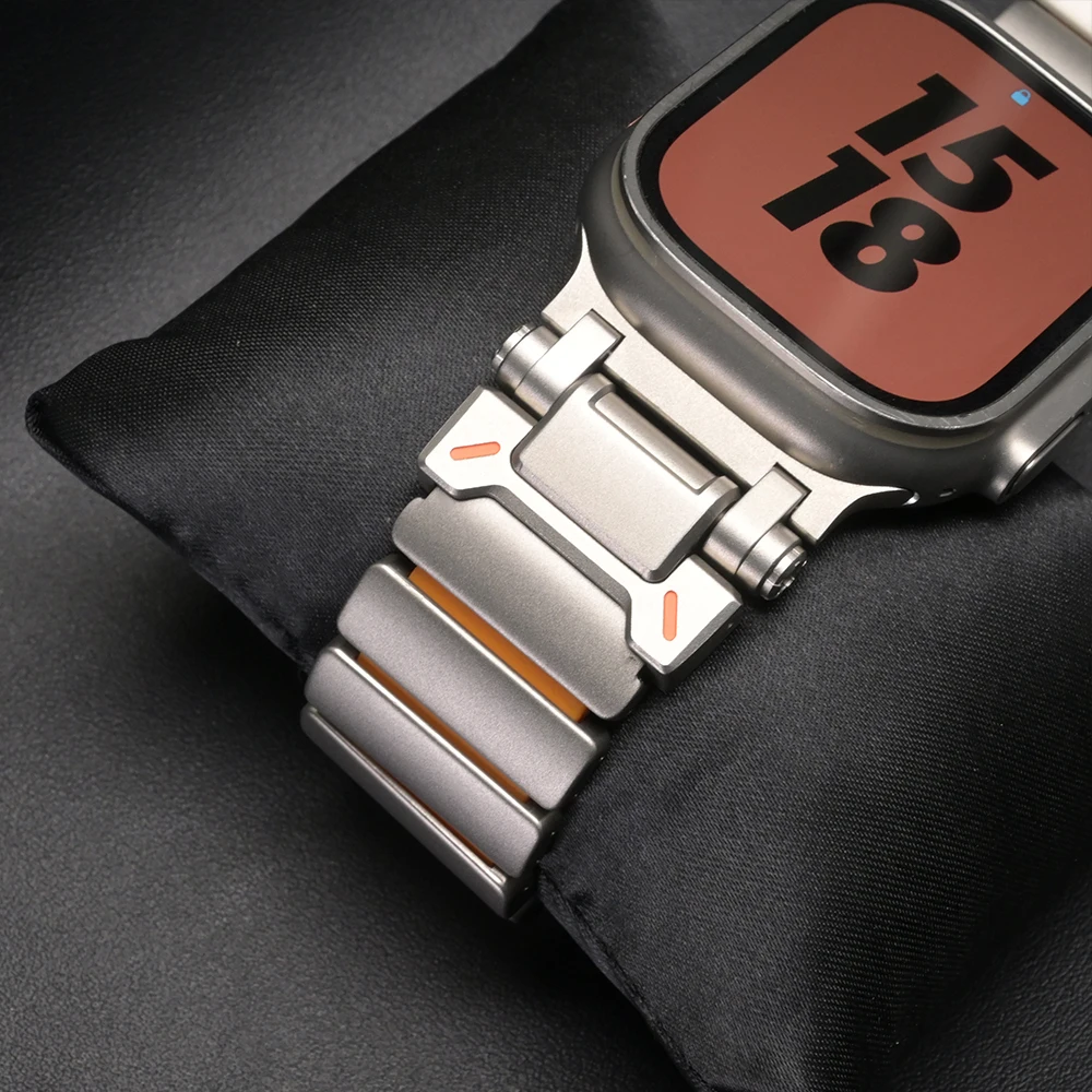 حزام ساعة مطاطي من التيتانيوم لساعة أبل الترا 3 باند 49 ملم حزام معدني للرجال لسلسلة Iwatch 11 10 9 8 7 6 5 SE3 44 ملم 45 ملم 46 ملم #3