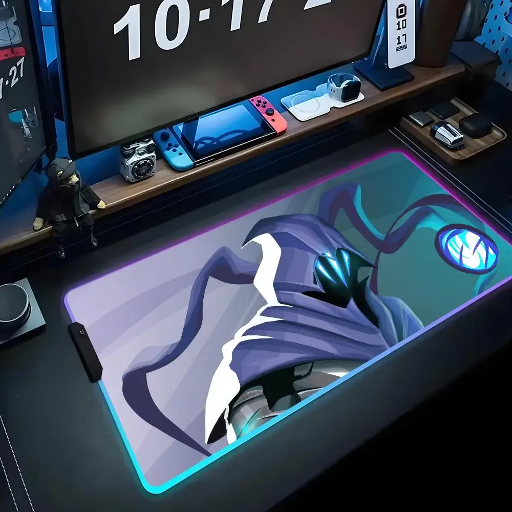 

Коврик для мыши Valorant RGB Gaming Mousepad Большой светодиодный коврик для ПК Настольный коврик Светящийся коврик для мыши Большие коврики для клавиатуры Настольный коврик с