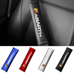 2pcs Carbon fiber Car Interior Seat Belt Safety Belt Shoulder Protector Cover For Fiat Abarth 595 Abarth 500 Abarth 124 Spider