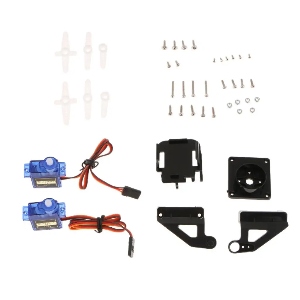 2 buah Motor Servo + kit braket FPV untuk mainan pesawat helikopter Robot