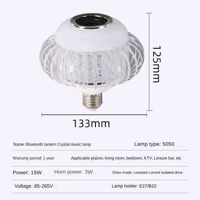 Bunte LED-Bluetooth-Smart-Glühbirne für Schlafzimmer, KTV, RGB-Stimmungsbeleuchtung mit Fernbedienung zum Farbanpassung und Dimmen