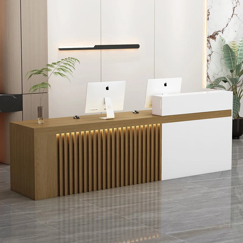 Простой современный креативный салон красоты, стойка регистрации, стильные ящики, стойка регистрации, офисная мебель для салона Pieknosci