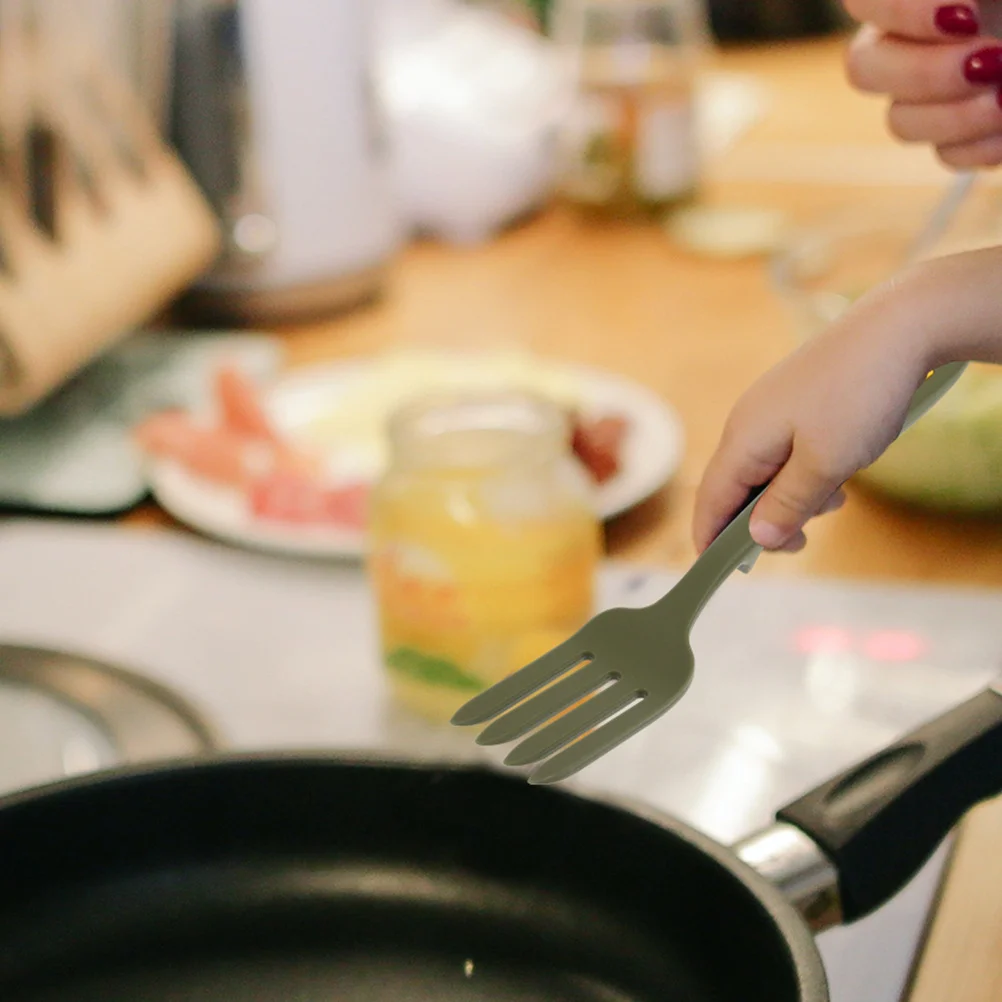 1 set 1 Set Silicone Fork Spoon Set Smooth Edges Non-Scratch Cooking Utensils For Nonstick Cookware Kitchen Camping Restaurant