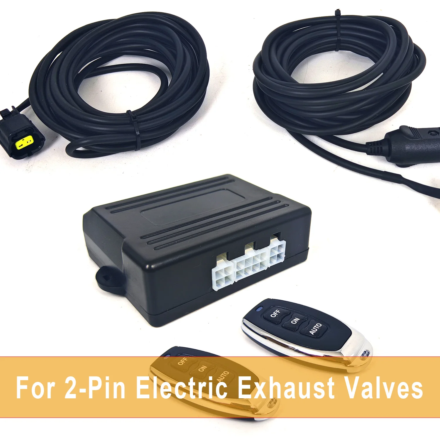 Universal 2 Pin Electric Exhaust Valve Controller Remote Control 12V Car Exhaust Cutout System Car Sound Change Valve System