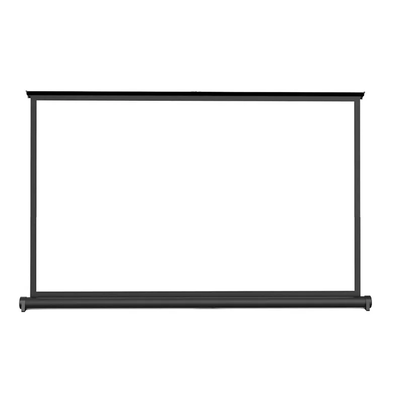 50'' Portable Projector Screen Tabletop Screen HD 16:9 Projection Pull Up Foldable Stand for Camping Business