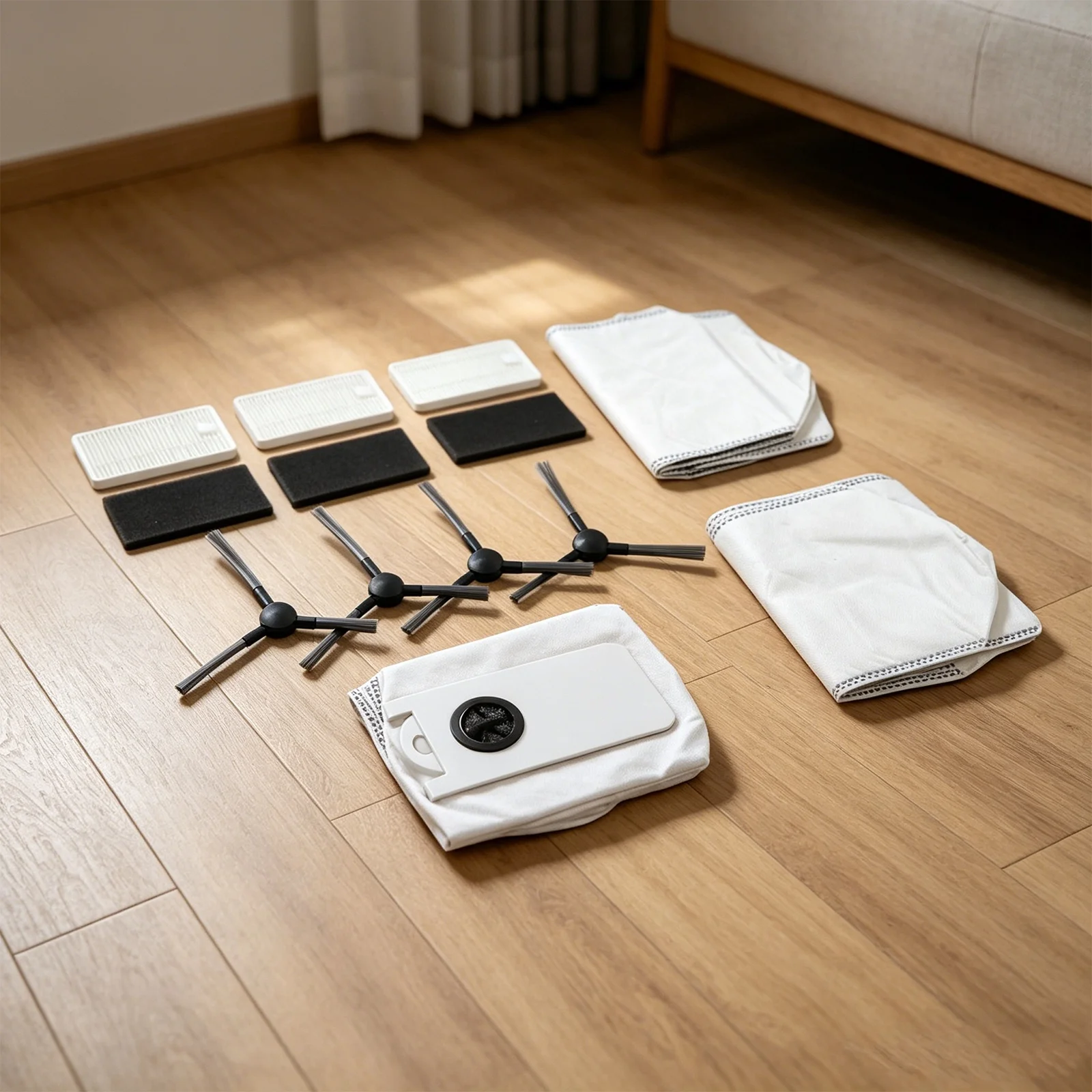 3*Filter+3*Dust Bag+4*Side Brush Or 1*Main Brush + 4/2*Filter + 4/2*Dust Bag + 4/2*Side Brush For BObsweep for ultra-vision