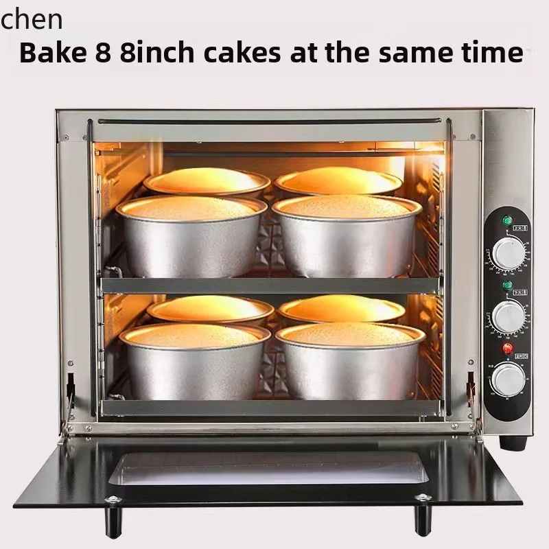 เตาอบ HTT ความจุขนาดใหญ่ 120 ลิตรเตาอบไฟฟ้าขนมปังพิซซ่าอบพิเศษสองชั้นขนาดใหญ่พร้อมเตาอบแบบเปิด