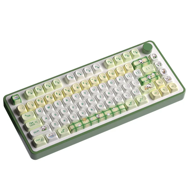 140 Keys Cartoon Panda PBT Keycaps MOA Heat-Sublimated MX Switch Mechanical Keyboard Caps Customized Gaming Keyboard Keycaps
