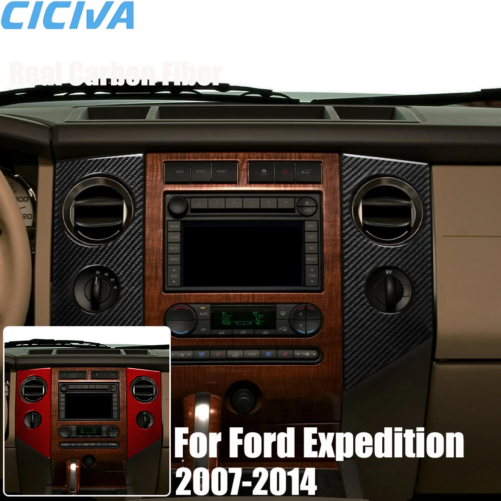 

Real Carbon Fiber Car Accessories Center Air Vent Trim Cover Soft Sticker For Ford Expedition 2007 08 09 10 11 12 13 2014