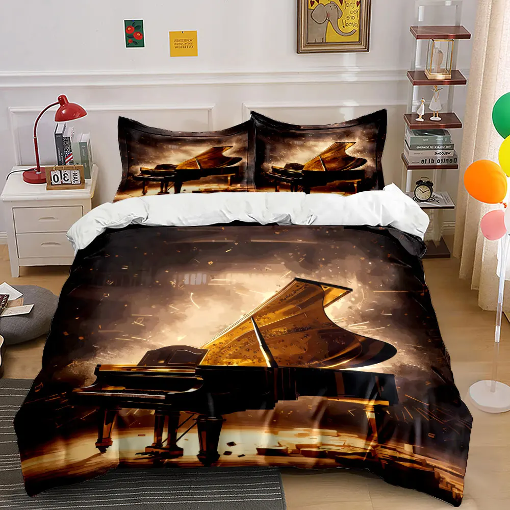 

Luxury Piano Set for Concerts Soft Comfortable Duvet Cover Bedding Set Included 1*Duvet Cover & 2*Pillowcases, gift