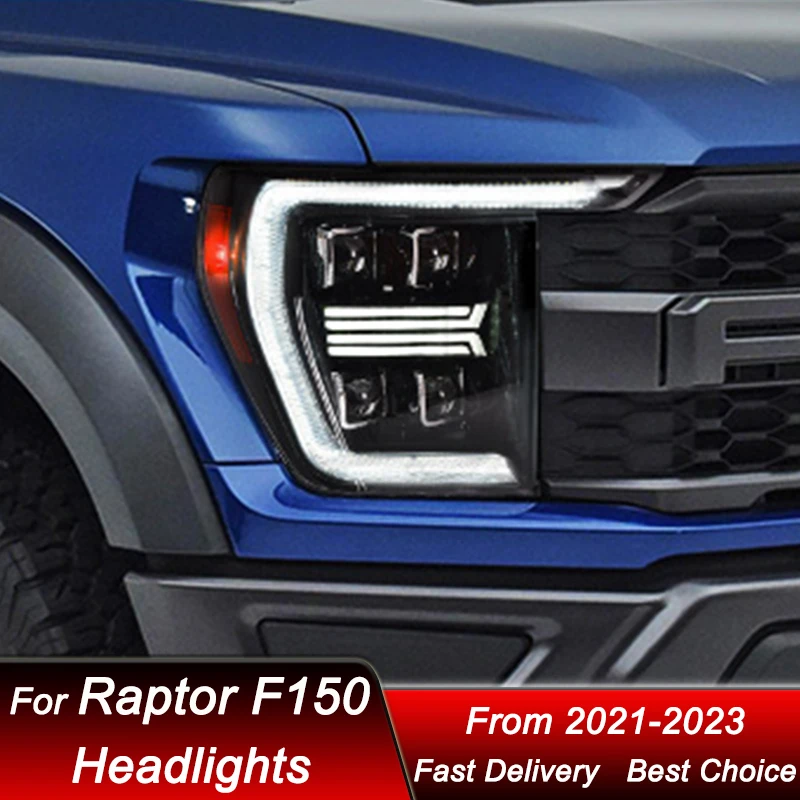 Car Headlights For Ford Raptor F-150 F150 21-23 Upgrade full LED Headlamp Assembly High Configure Projector Lens Accessories Kit
