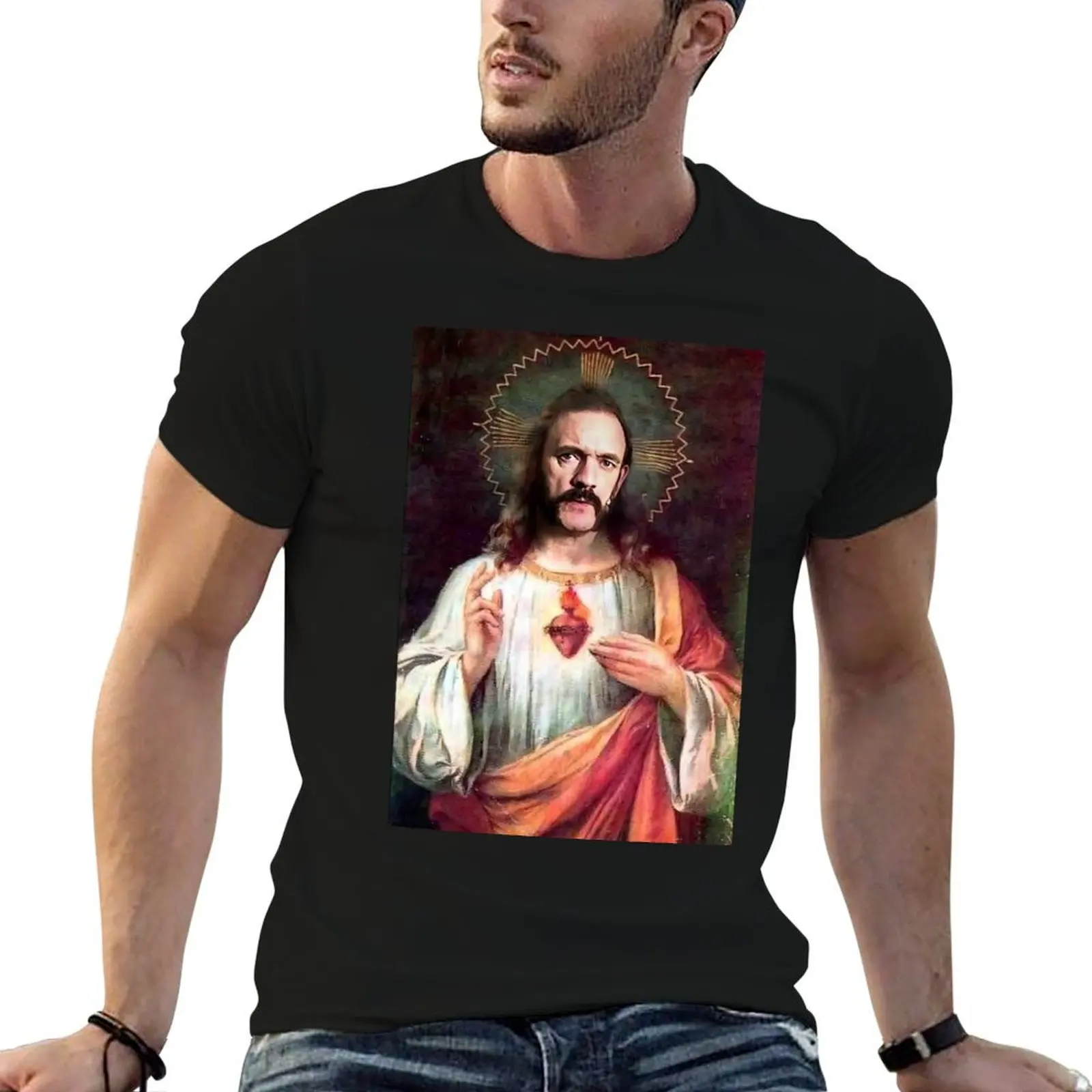 Funny God Jesus St Lemmy T-Shirt Casual Fashion Print Tee Top
