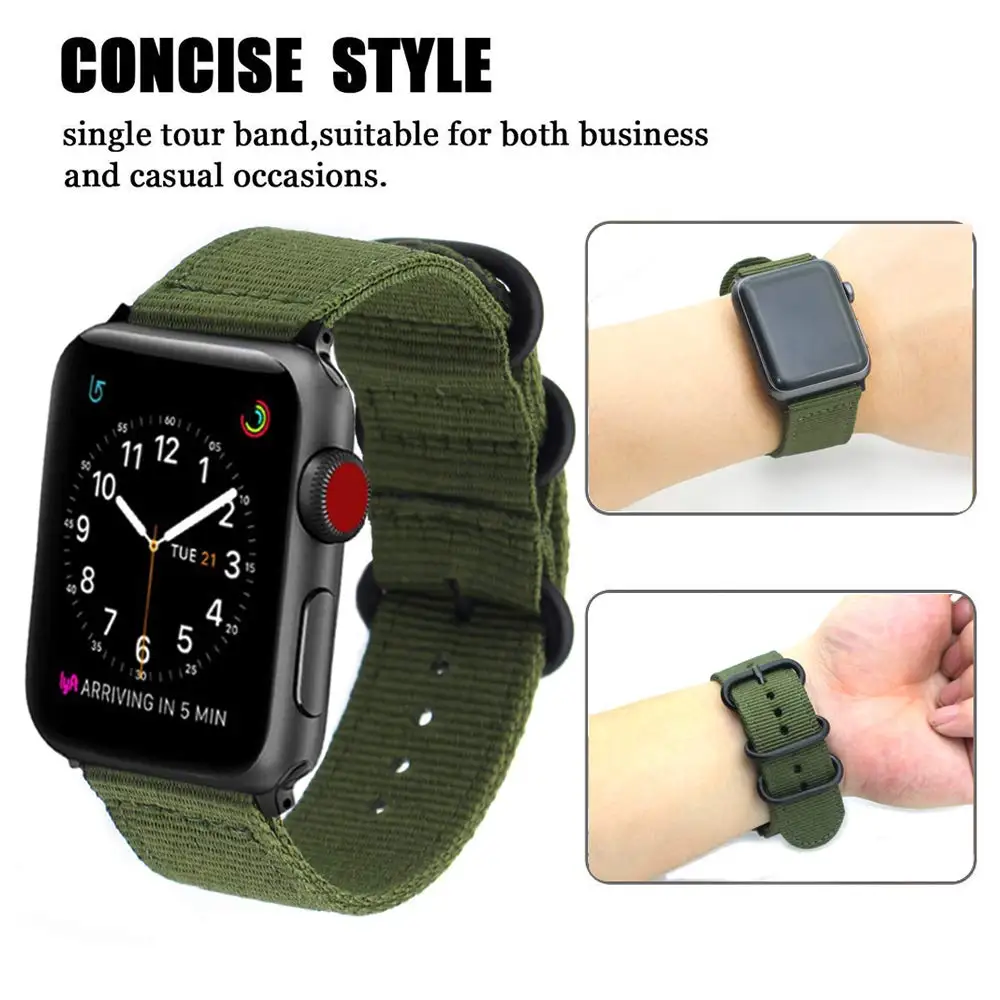 Strap For Apple watch band 44mm 40mm iWatch band 42mm 38mm Nylon bracelet strap Apple watch 4 3 5 SE 6 7 41mm 45mm