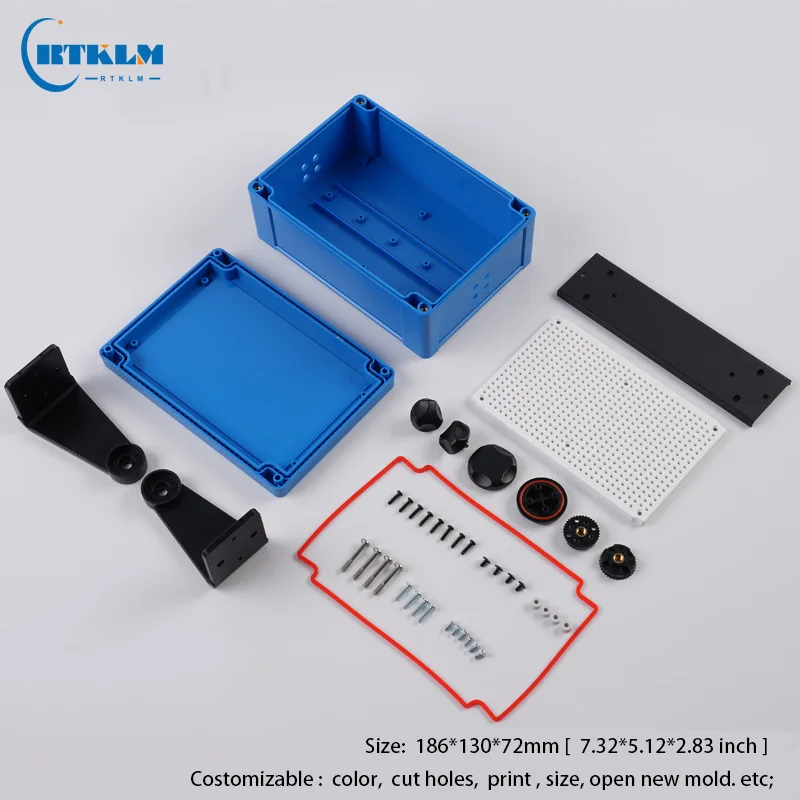 DIY Electronic Box Junction Housing Project Box Waterproof Power Supply Instrument Case IP68 abs plastic box 186*130*72mm