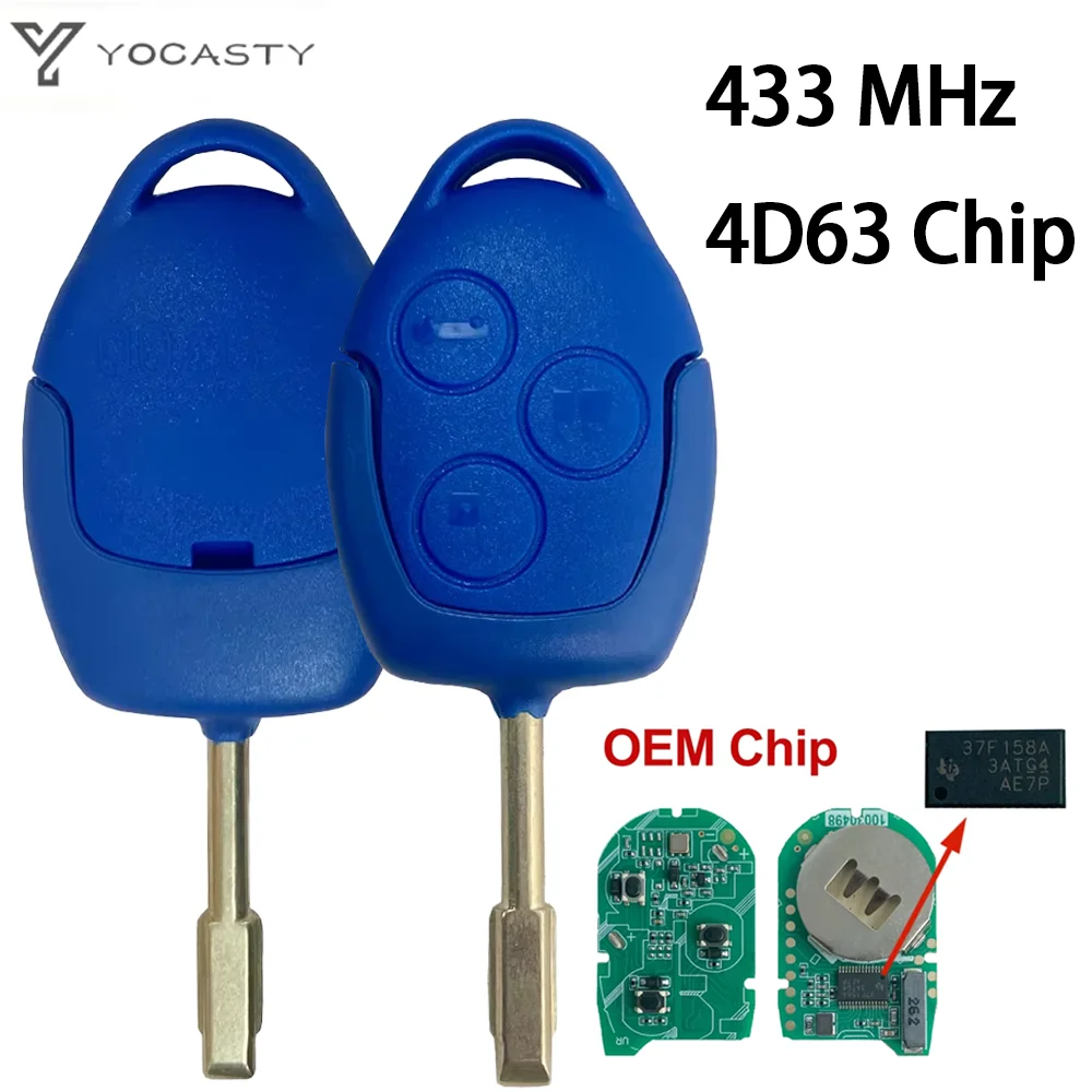YOCASTY For Ford Transit WM VM 2006 2007 2008 2009 2010 2011 2012 2013 2014 433MHz 4D63 OEM Chip Remote Car Key 6C1T15K601AG
