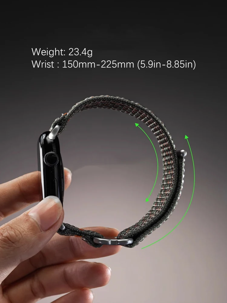 Спортивный нейлоновый ремешок для Apple Watch Ultra 2 10 9 8 7 6 SE 5 4 с металлической пряжкой для iWatch 38 мм 40 мм 41 мм 42 мм 44 мм 45 мм 46 мм 49 мм