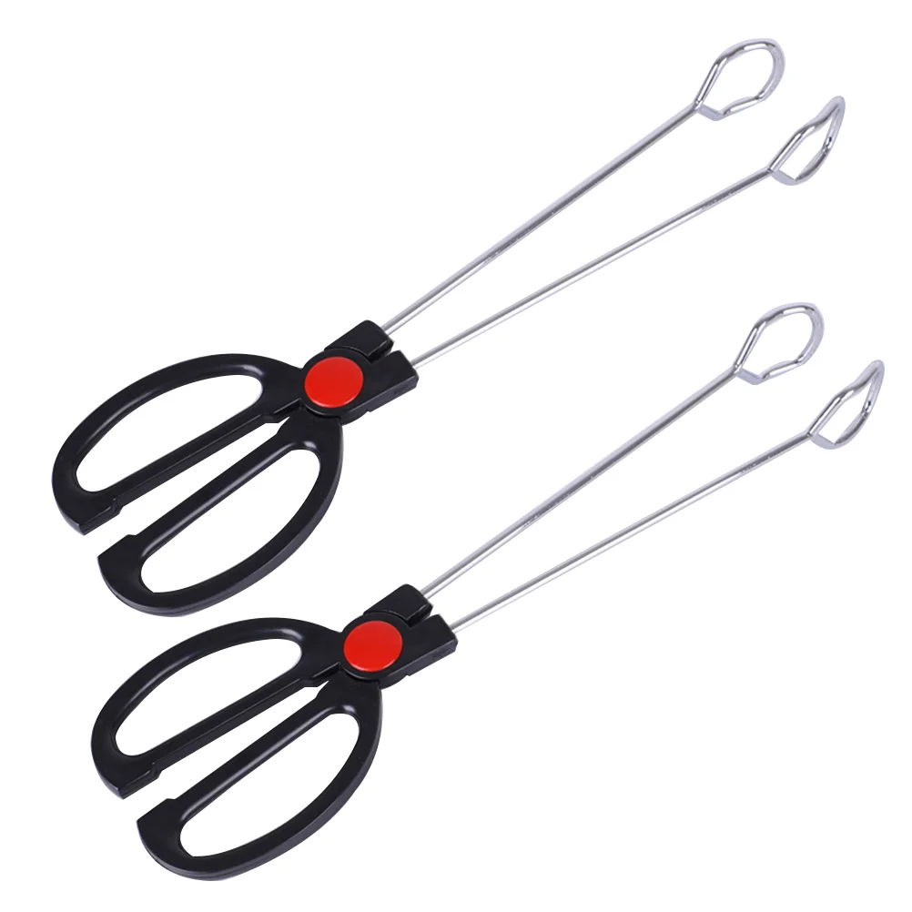 

2 Pcs Picnic Tools Carbon Poker Creative Barbecue Tongs Camping Portable Alcohol Outdoor Pliers