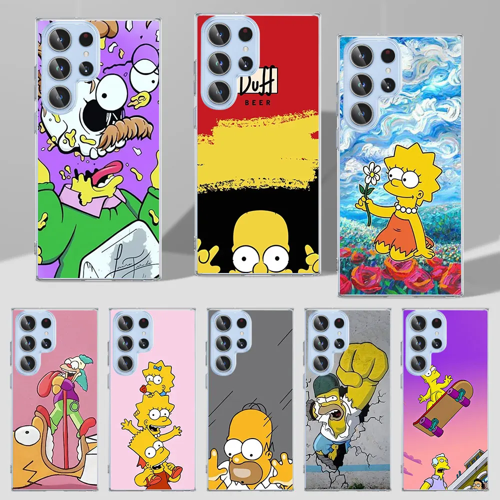 Homer The Simpson Disney Case for Samsung Galaxy S23 S20 S21 FE S22 S24 Ultra S8 S10 Lite S9 Plus TPU Transparent Soft Cover