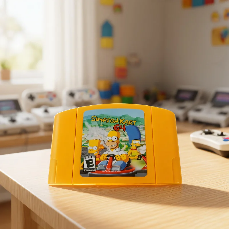 N64 Game Cartridge, Compatible with 64-Bit NTSC American Consoles, Go-Kart 64, English Game Cartridge