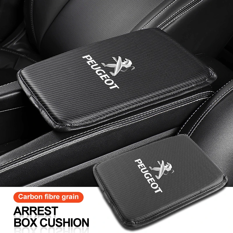 Car Armrest Box Mats Leather Center Console Covers Interior Accessories For Peugeot 108 406 407 408 206 207 208 306 307 308 508