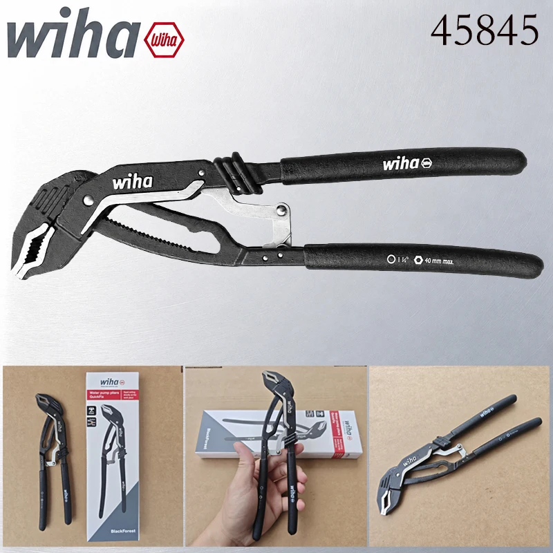Wiha 45845 QuickFix Water Pump Pliers Rapid Setting 250MM Groove Pliers Plumbing Repair Tool