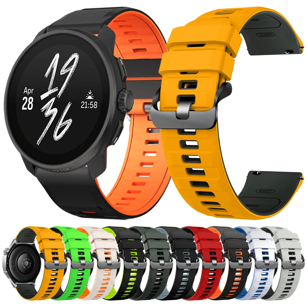 22mm Sport Silicone Strap For SUUNTO RACE S Band For SUUNTO Ocean/Race RUN/Race 2/VERTICAL/5 9 PEAK PRO DLC Replacement Bracelet