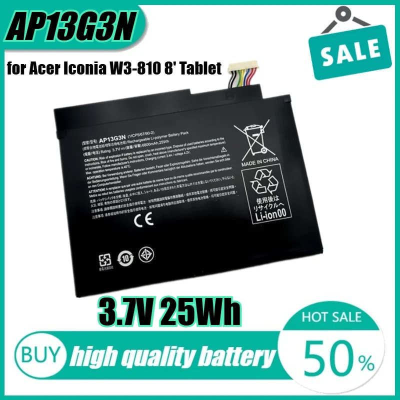 

3.7V 25Wh AP13G3N Laptop Battery Battery for Acer Iconia W3-810 8' Tablet 1ICP5/67/90-2