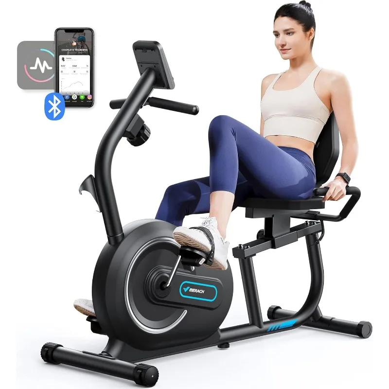 

MERACH Recumbent Exercise Bike for Home with Smart Bluetooth, LCD, Heart Rate Handle, Magnetic Recumbent Bikes S08