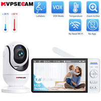 7.0 Inch Screen Baby Monitor 5000mAh Battery Indoor Smart Home Security PTZ Zoom Camera Video Surveillance Temperature Lullabies