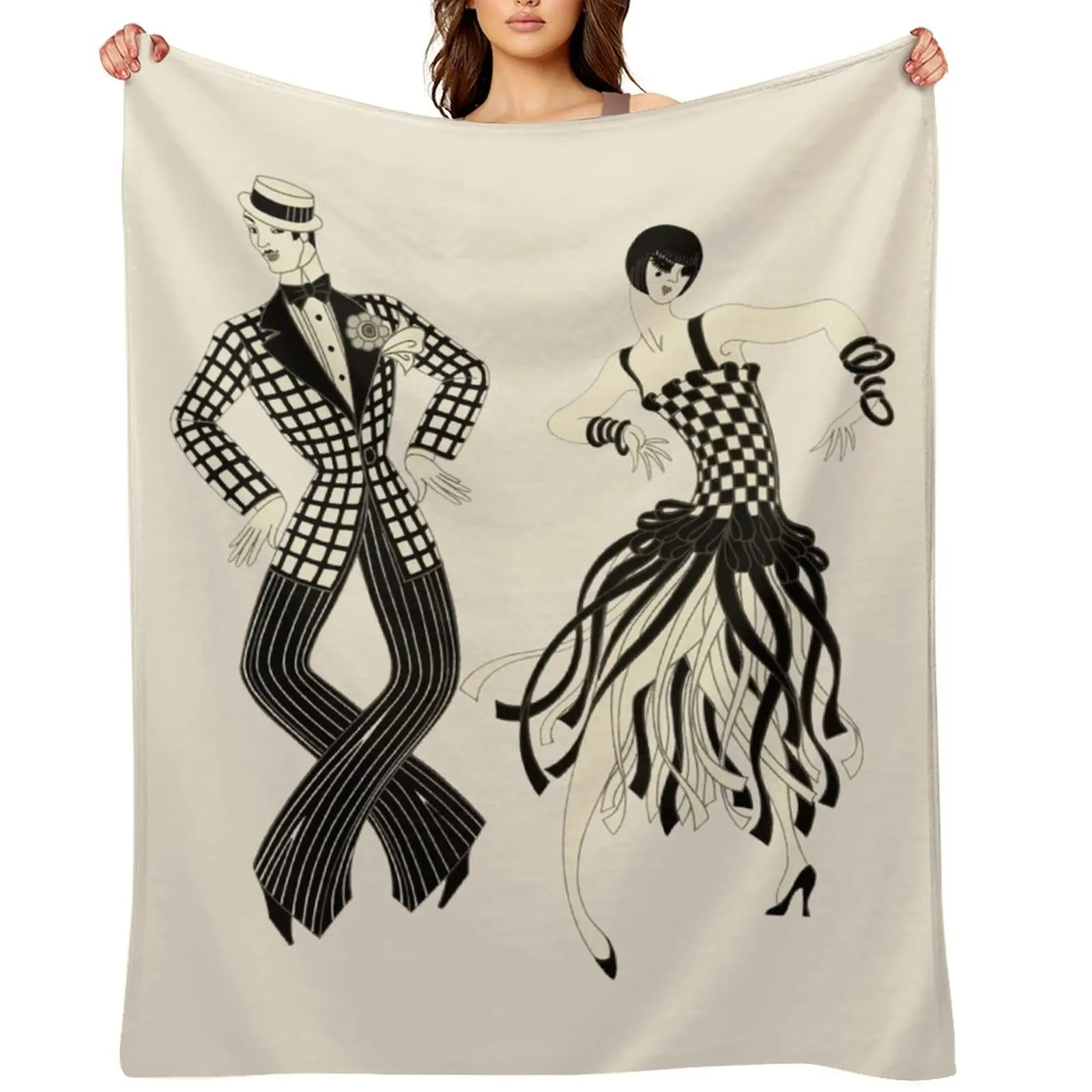 

Ert - Charleston Couple Throw Blanket Bed Fashionable Plaid Personalized Gift Sleeping Bag Blankets