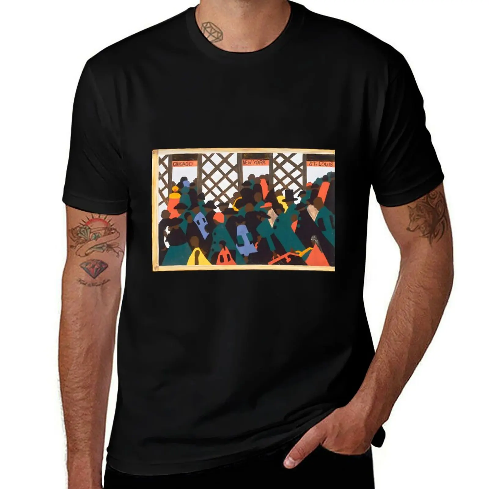 Jacob Lawrence T-Shirt cotton t-shirt plain for man package T-Shirt