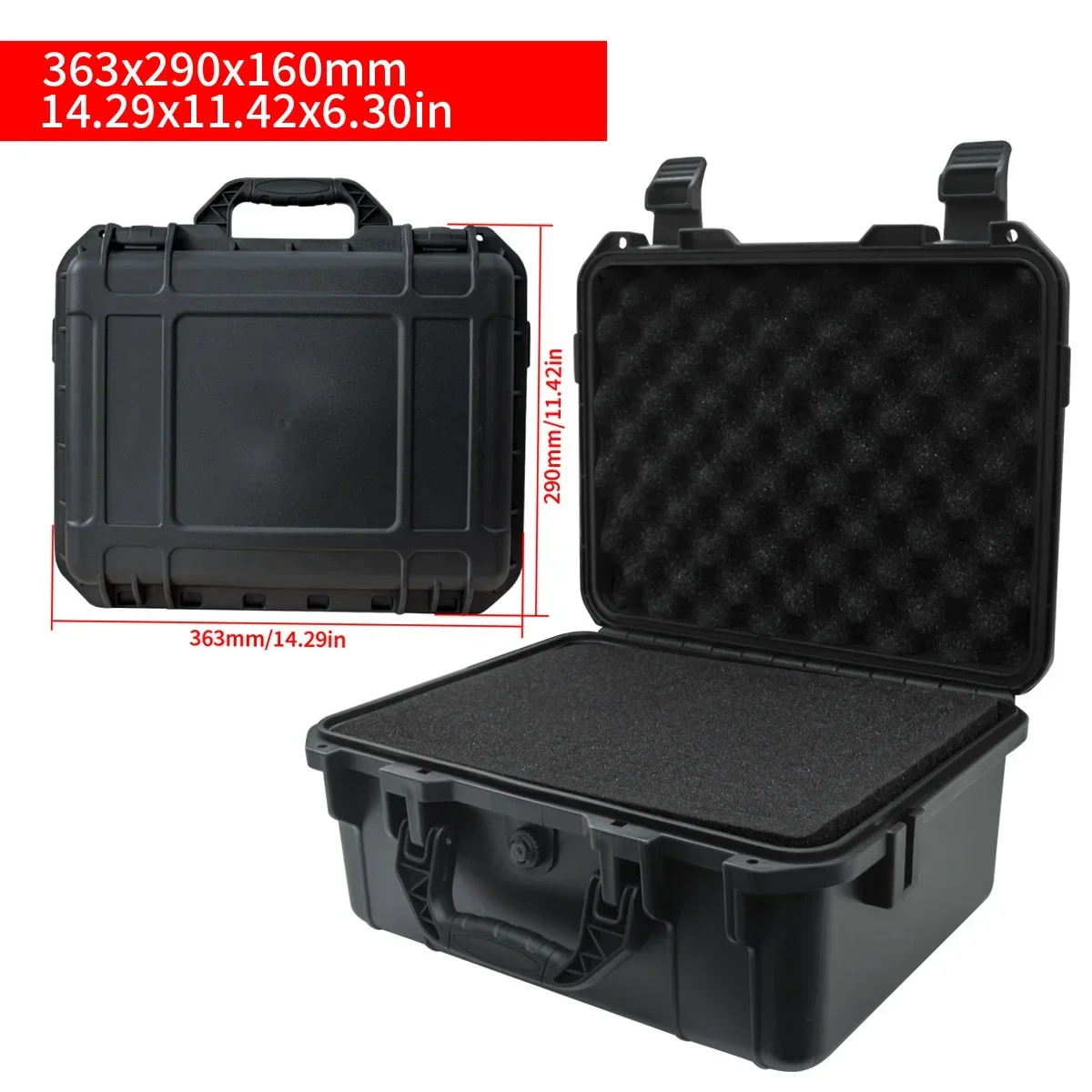 1 cassetta degli attrezzi portatile con inserto in spugna pretagliata, cassetta degli attrezzi con protezione rigida resistente agli urti e all'usura