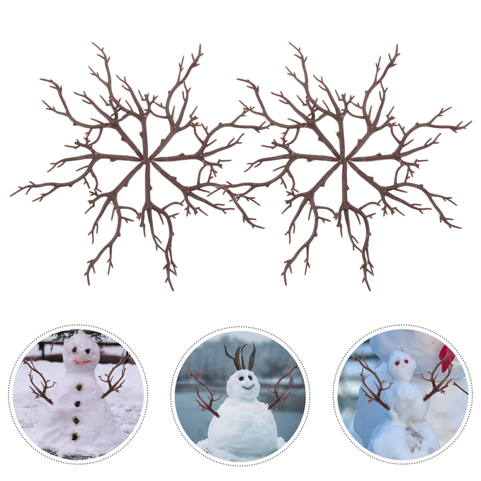 

20pcs Christmas Decoration Accessories Plastic Antlers Snowman Arms Tree Branches For Diy Holiday Decor Craft Party Supplies