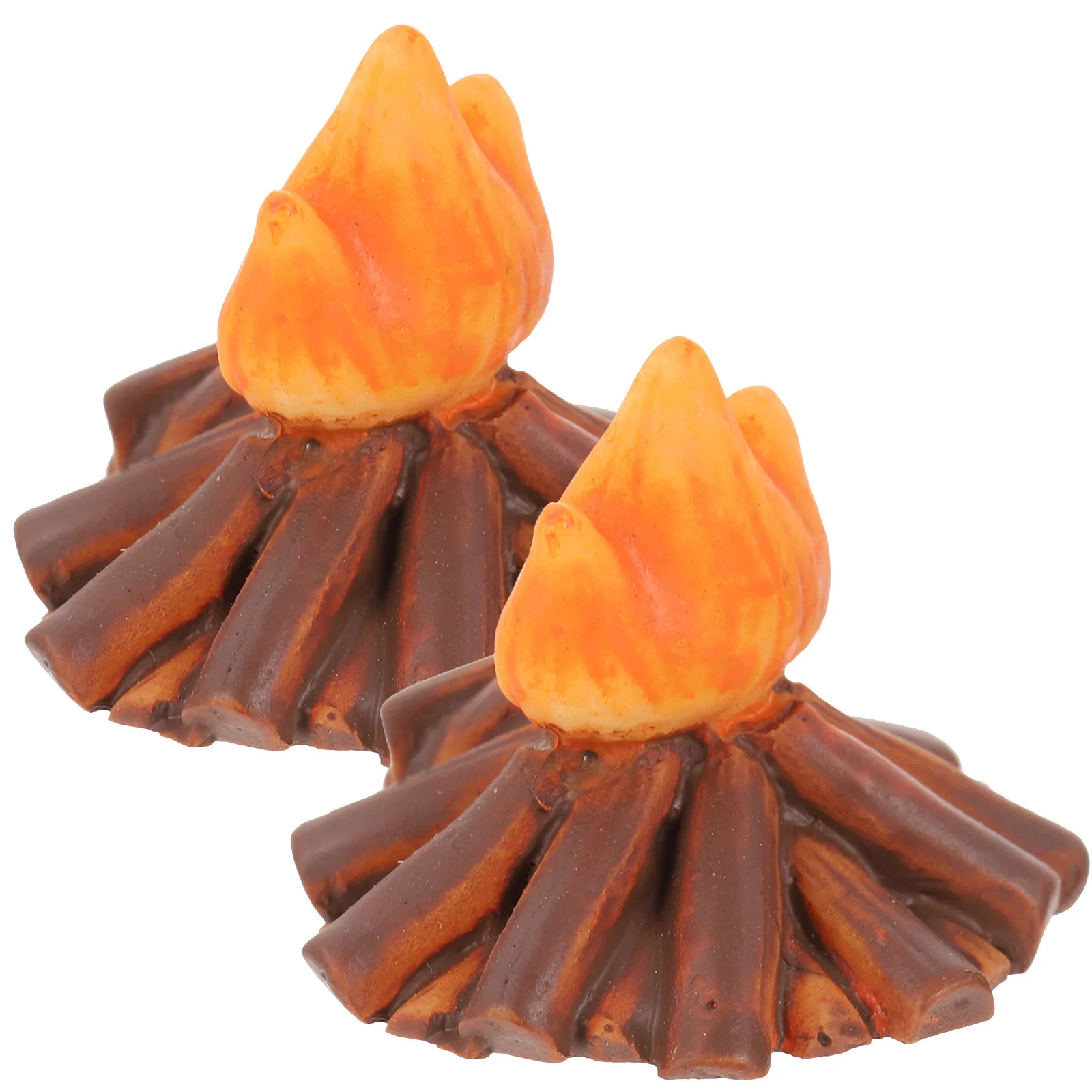 2 Pcs House Campfire Model Pretend Bonfire Dollhouse Miniature Camping Toy Minature Dollhause