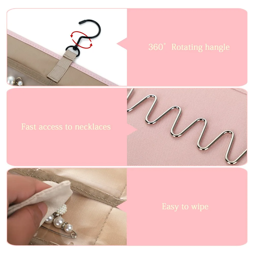 Double Sided Hanging Jewelry Organizer With Hanger Wall Mount Wall Jewelry Storage Metal Hook Jewelry Rack Dorm Room