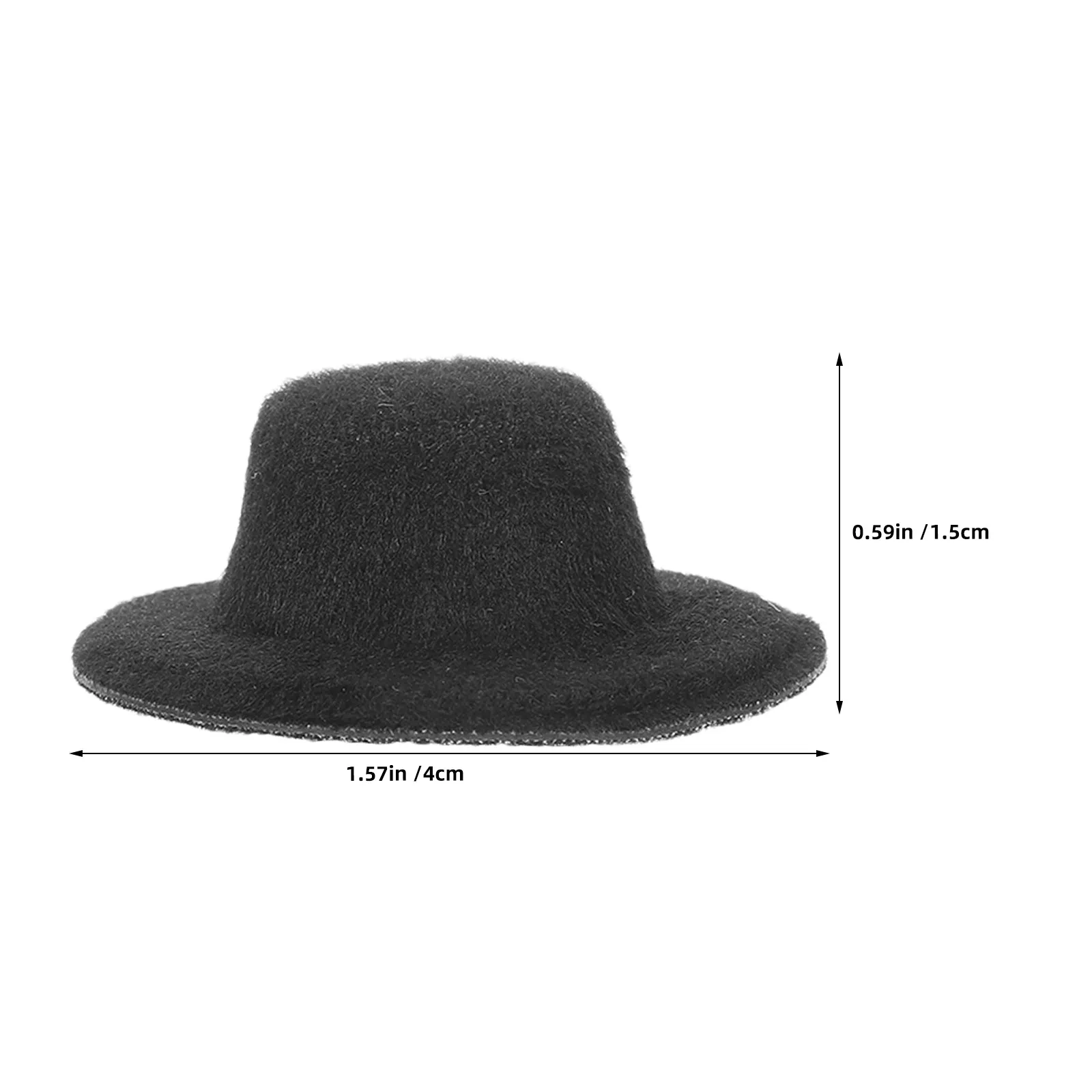 24Pcs Mini Felt Top Hats Black 4Cm Miniature Formal Small Fabric Ornaments Christmas Party Decoration Crafts Toy Headwear