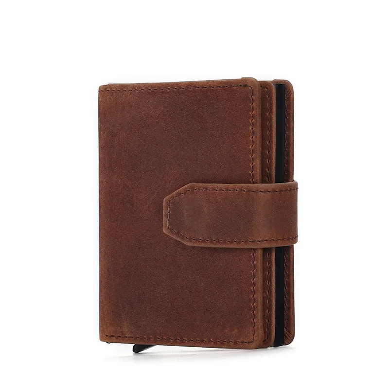 Stylish Men's Vintage Leather Wallet with High-end Feel, Anti-magnetic Cowhide Card Holder, Business Cash Coin Purse