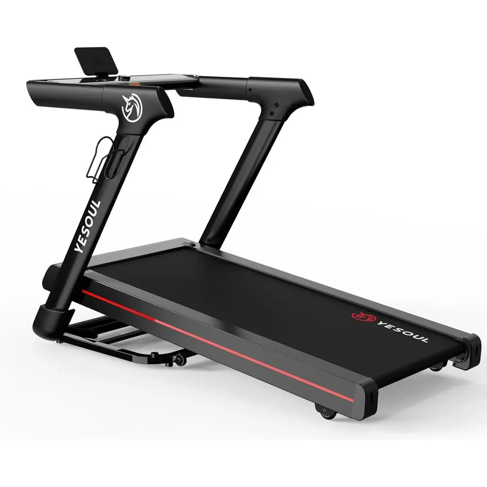 

Беговая дорожка для дома с автоматическим наклоном 10%, поручнем, нагрузкой до 136 кг, LED-дисплеем и интерактивным приложением для тренировок с видом на пейзаж