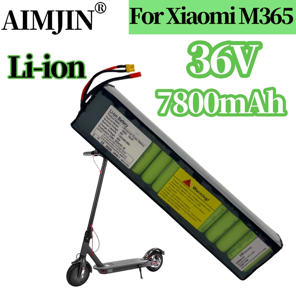 

For Xiaomi M365 Electric Scooter 36V 7800mAh Li-ion Battery Pack Built-in BMS Protection Long-Lasting Range Without communica