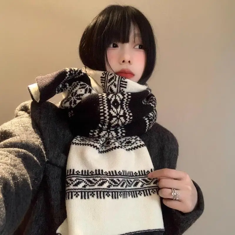 Fair-Isle-Strickschal für den Winter, weich, gemütlich, warm für Outdoor-Ausflüge und den täglichen Wintergebrauch. – Detail 9