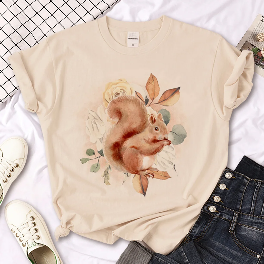 Squirrel tshirt women funny harajuku manga tshirt female harajuku anime designer clothes