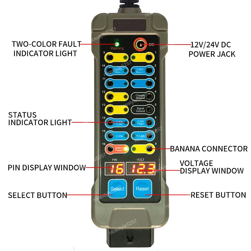 English Version Universal OBD Jumping Box Tester Automobile Motorcycle Heavy Truck Excavator  Maintenance Diagnostic Engineer